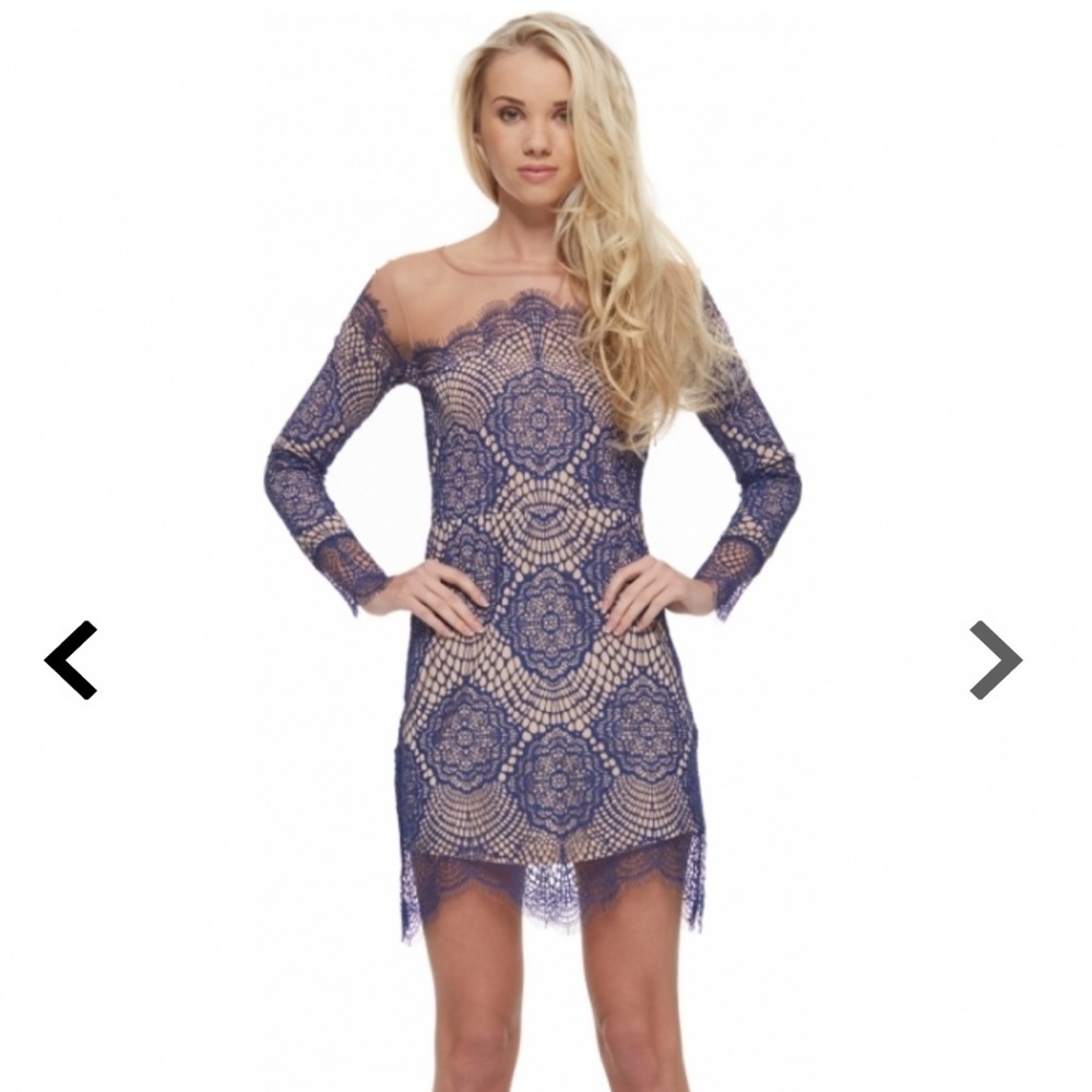 For Love and Lemons Blue Lace Dress Sz M